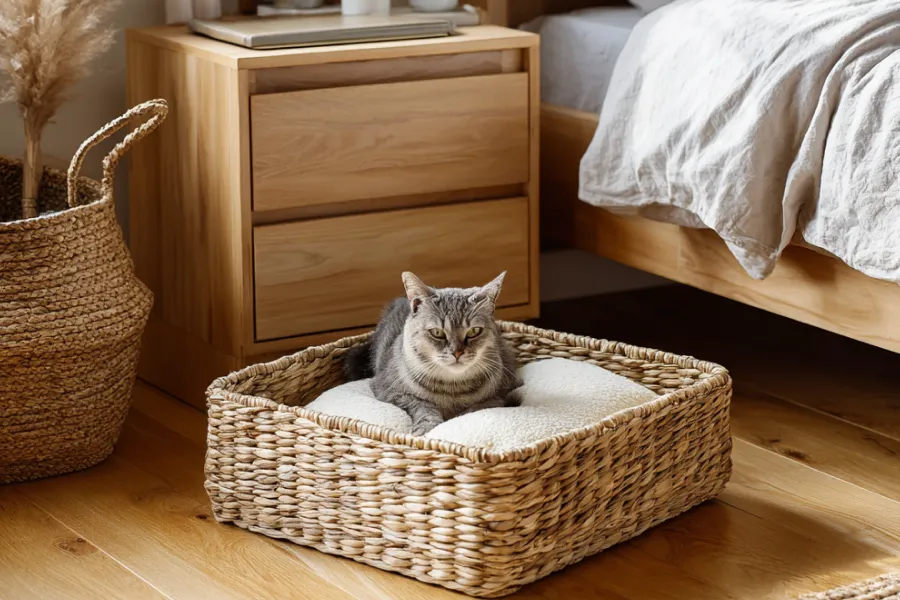 Decorative Wool Pom Pom Basket