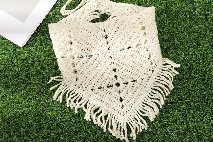 Boho Knit Triangle Scarf